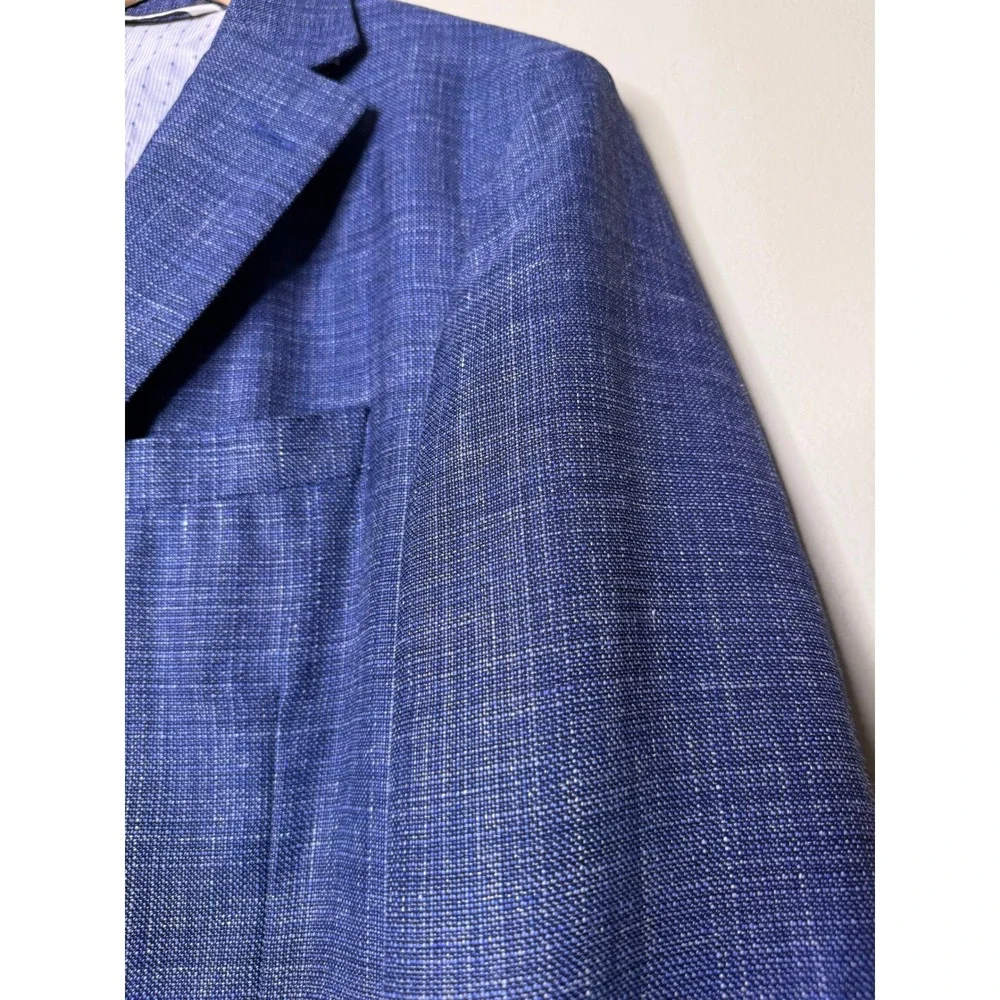 Samuelsohn Loro Piana Summertime Sport Coat Mens 42R Wool Silk Linen Blue